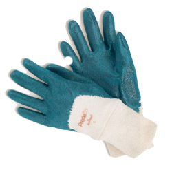 GLOVE  NITRILE PALM COAT;KNITWRIST LARGE - Latex, Supported